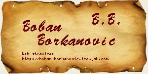 Boban Borkanović vizit kartica